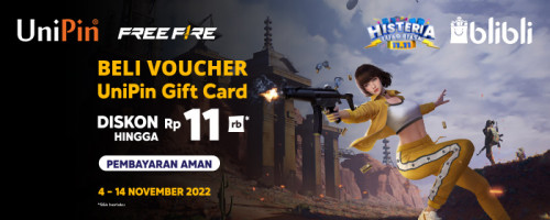 Beli Voucher UniPin Gift Card Diskon Hingga Rp 11.000 di Histeria 11.11 Blibli